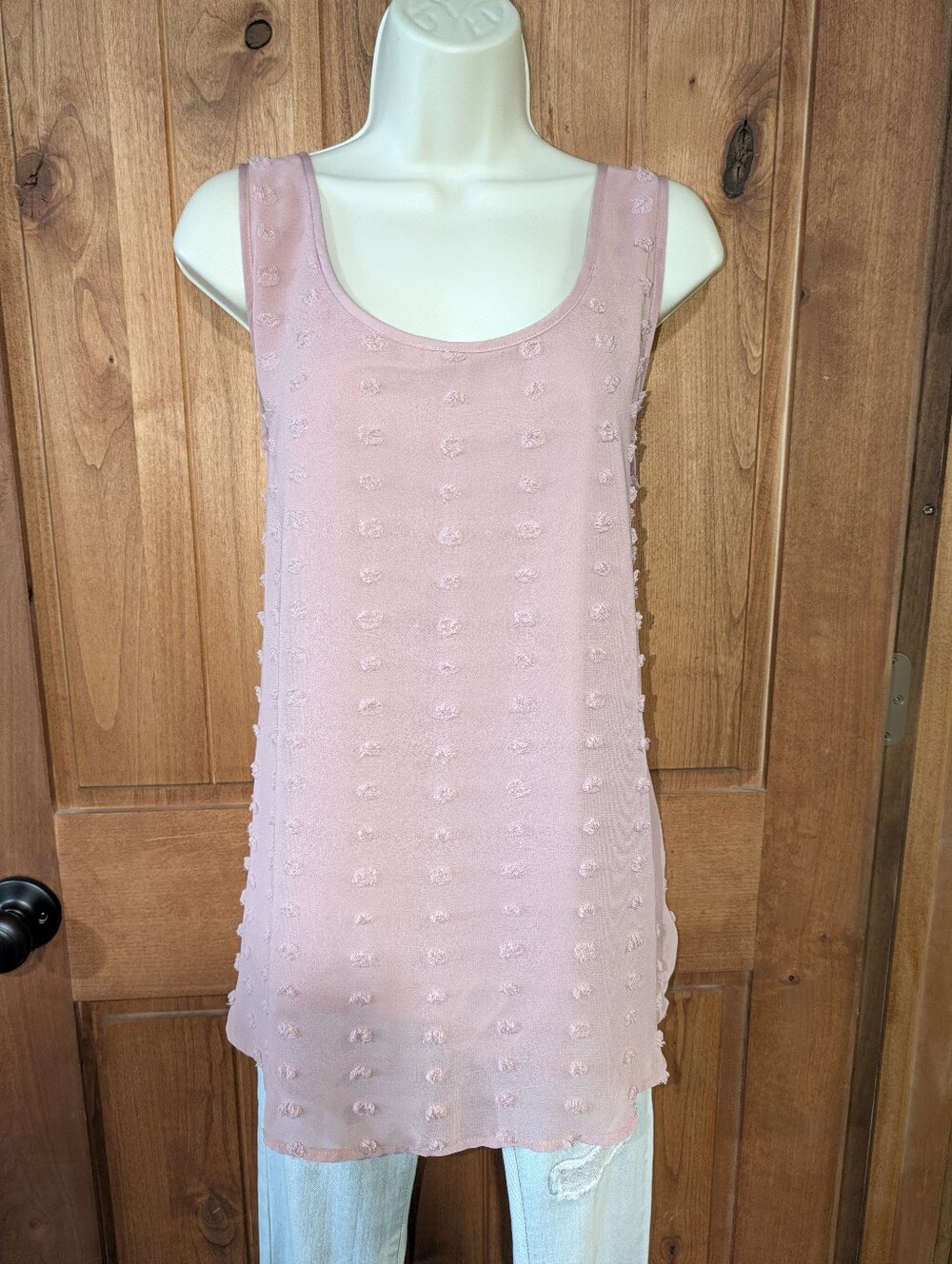 Zenana Outfitters Dusty Pink Sleeveless Textured Tank